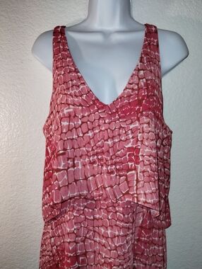 White House Black Market Women’s Pink Print Dress sz Small